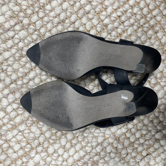 Paul Green Nicolette Pump Black Leather Pointed Toe Heels UK 6 / US 8.5 Classic - Picture 5 of 14